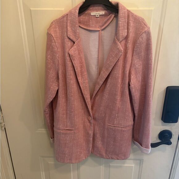 Anthropologie Le Lis Pink Blazer Relaxed Fit Suit Jacket - Picture 2 of 5